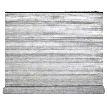 10'X14' Taupe Modern Textured Design Wool & Silk Hand Loomed Oriental Rug