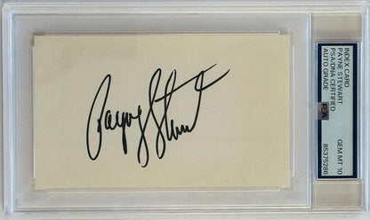 Payne Stewart Auto Grade Gem Mint 10 Signed Index Card (Psa)