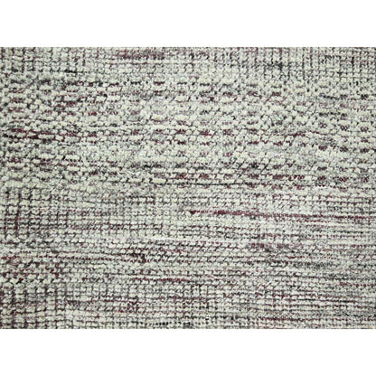 9'X12' Red & White Oxidized Grass Design Wool Hand Knotted Oriental Rug
