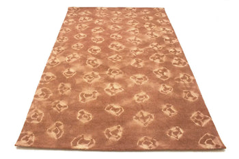 Rusty Brown Hand-Tufted Wool Tie-Dye Rug Modern