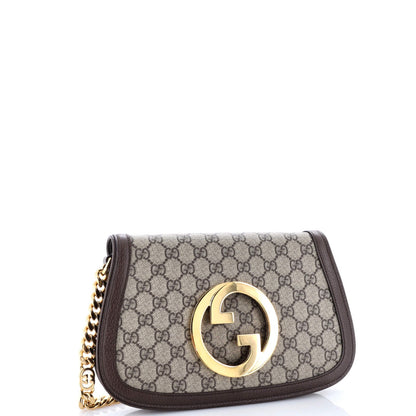 Gucci Blondie Nm Chain Flap Bag Gg Coated Canvas Small