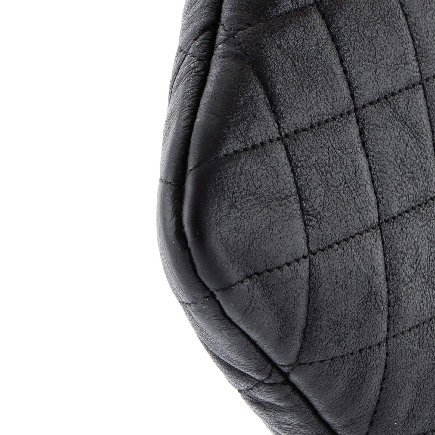 Chanel Boy O Case Clutch Quilted Lambskin With Chain Detail Large