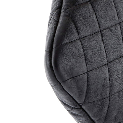 Chanel Boy O Case Clutch Quilted Lambskin With Chain Detail Large