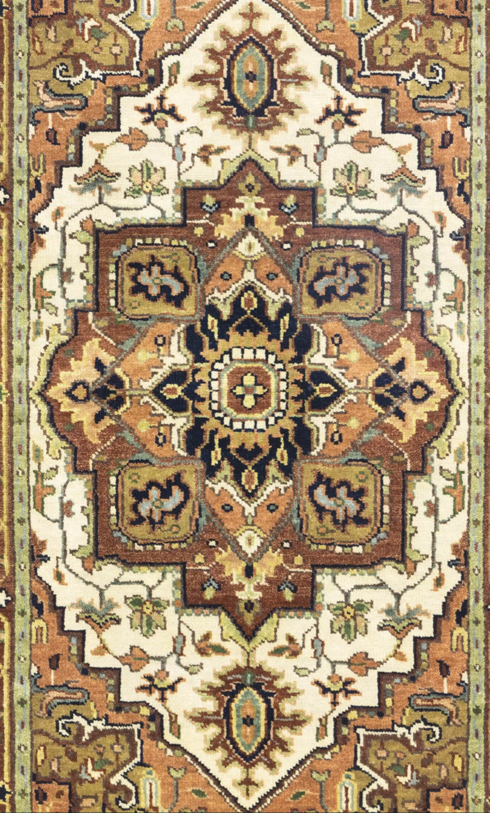 Handmade Heriz Serapi Geometric Wool Rug Tribal Oriental Decor Carpet 4X6 ft