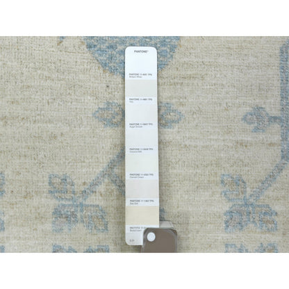 9'X11' Ivory Milk Wash Peshawar, Hand Knotted Pure Wool Natural Dyes, Rug