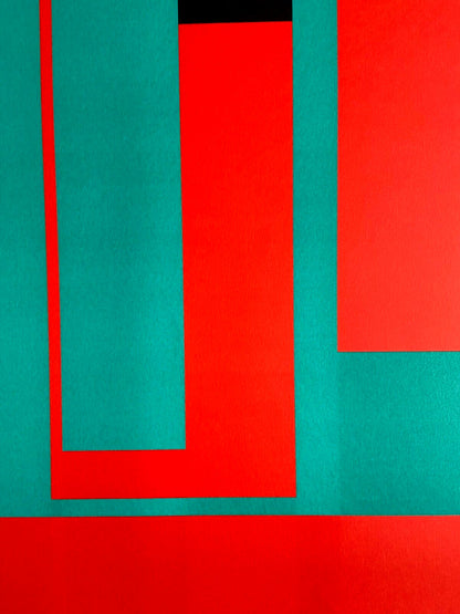 Bruno Munari "Negativo-Positivo" Lithograph 1993 70 X 70 Cm