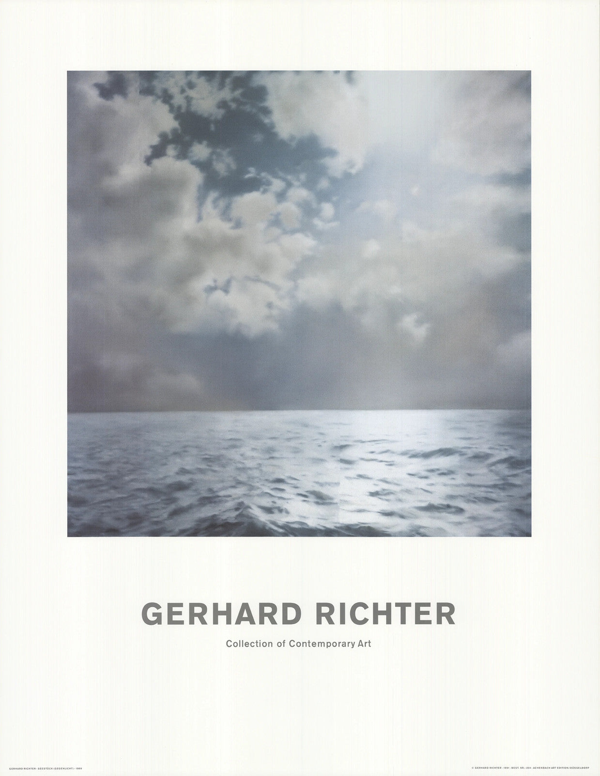 Gerhard Richter Seascape " Poster Contemporary Blue, Gray, Whit