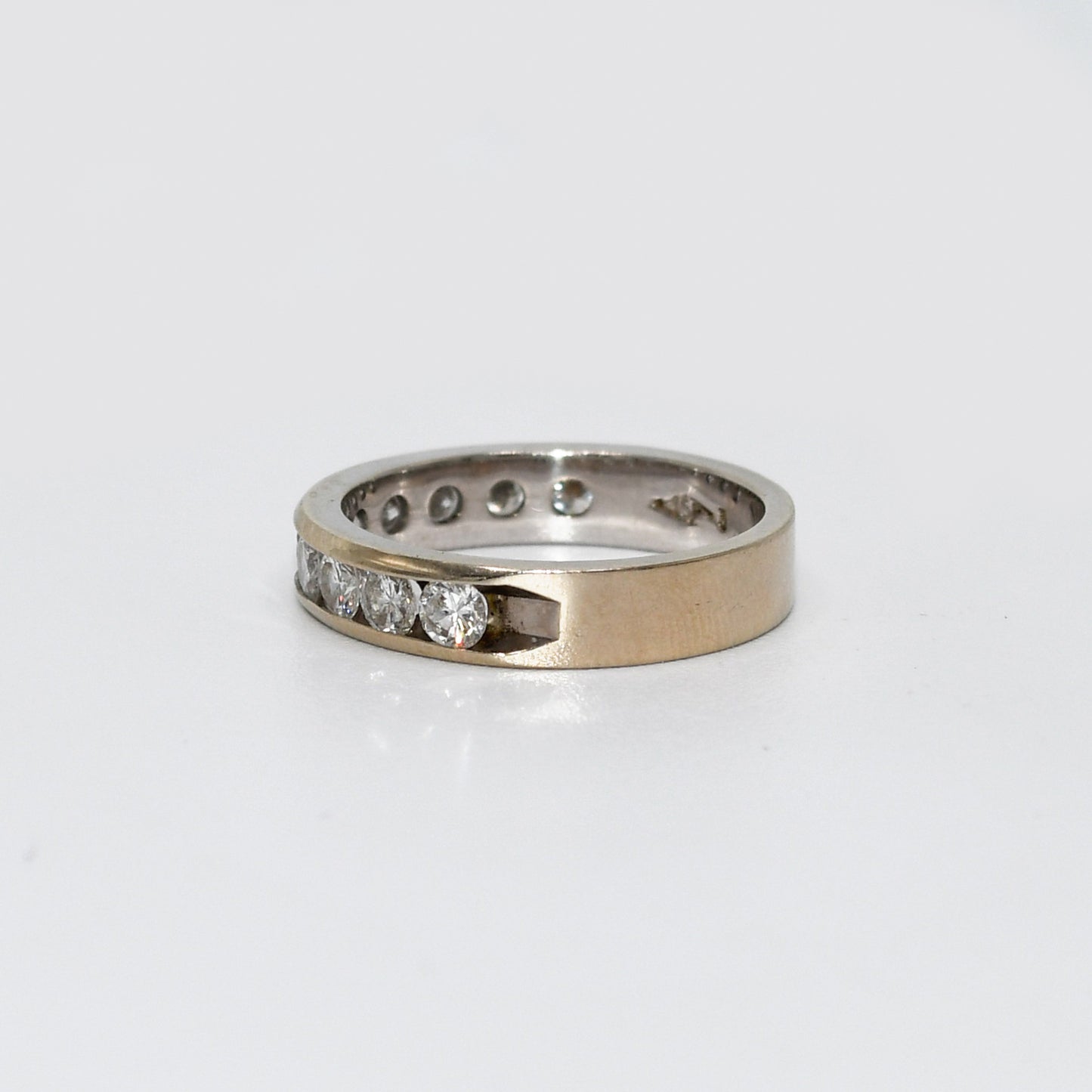 14K White Gold Diamond Band, 1.00Tdw, 3.6Gr