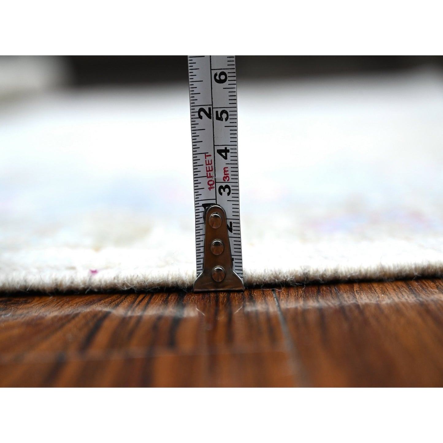 6'3"X9' Timberwolf Gray Wool Weft Afghan Angora Oushak Oriental Rug