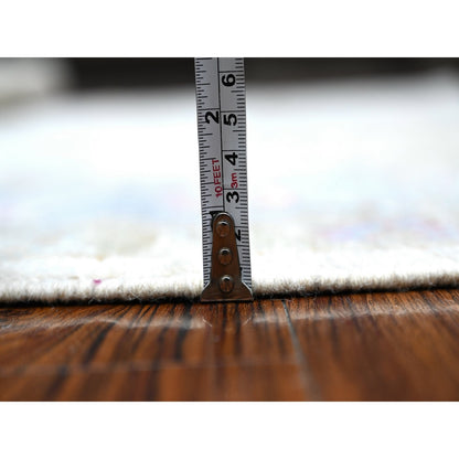 6'3"X9' Timberwolf Gray Wool Weft Afghan Angora Oushak Oriental Rug