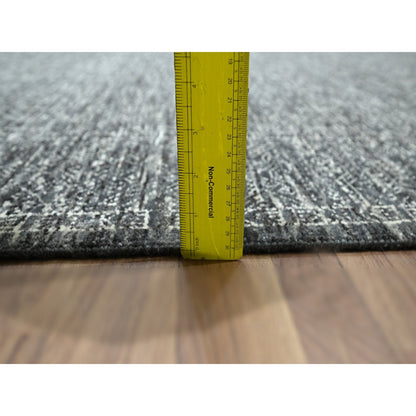 Rug 9'2"x12'1" Gray Geometric Garden Pattern Agra Hand Knotted Pure Wool