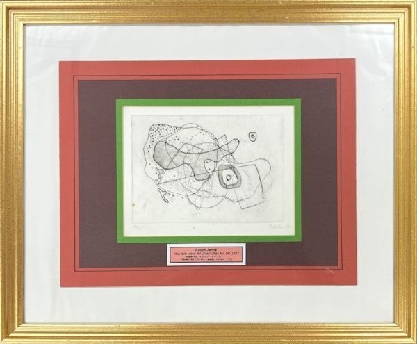 Rudolf Jahns Aus Dem Leben Der Linien 1967 Etching Signed 17/25 German Art