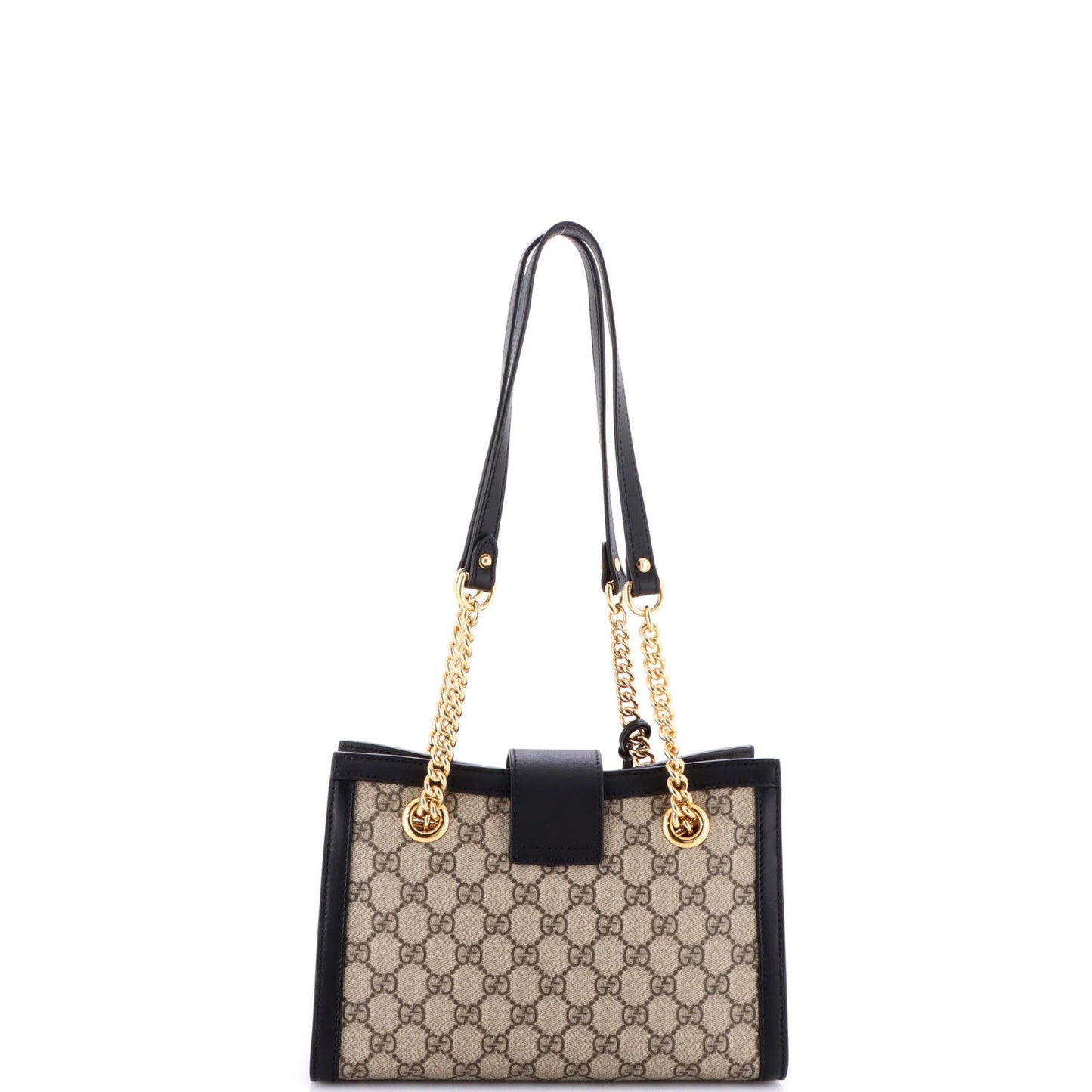 Gucci Padlock Chain Tote Gg Coated Canvas With Leather Small
