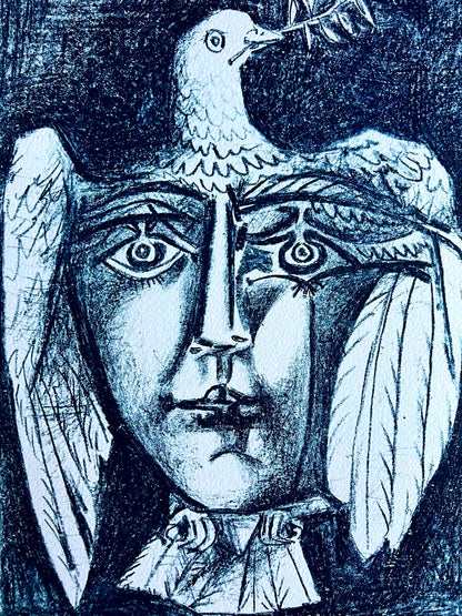 Pablo Picasso Lithograph Coa Signed In Pen Numbered By Hand Stamped Crayon