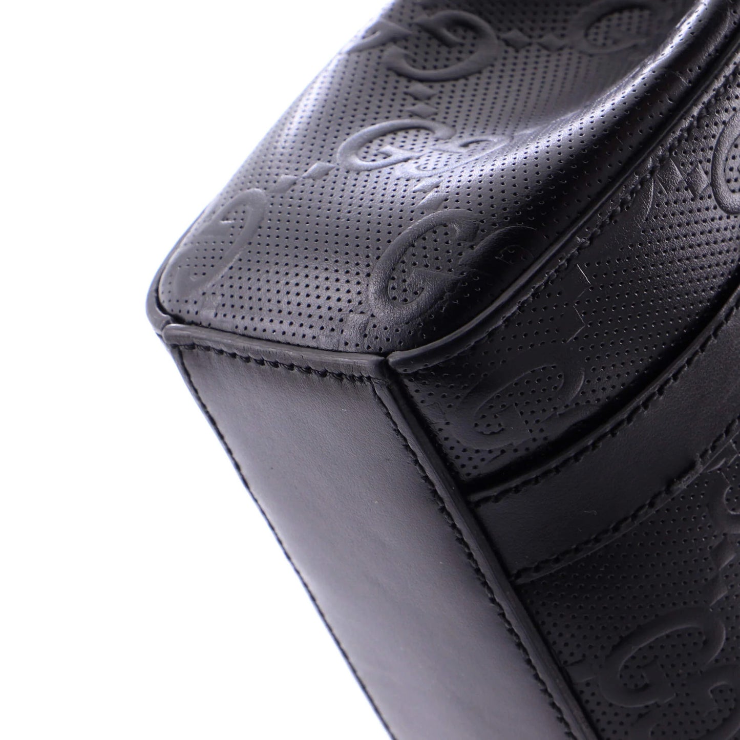 Gucci Vertical Tote Gg Embossed Perforated Leather Mini