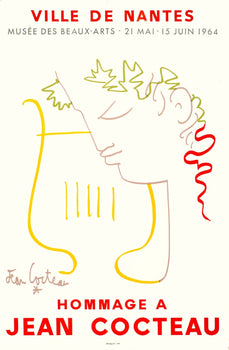Jean Cocteau Hommage A  For The Ville De Nantes 1964 Original Stone Lithograph
