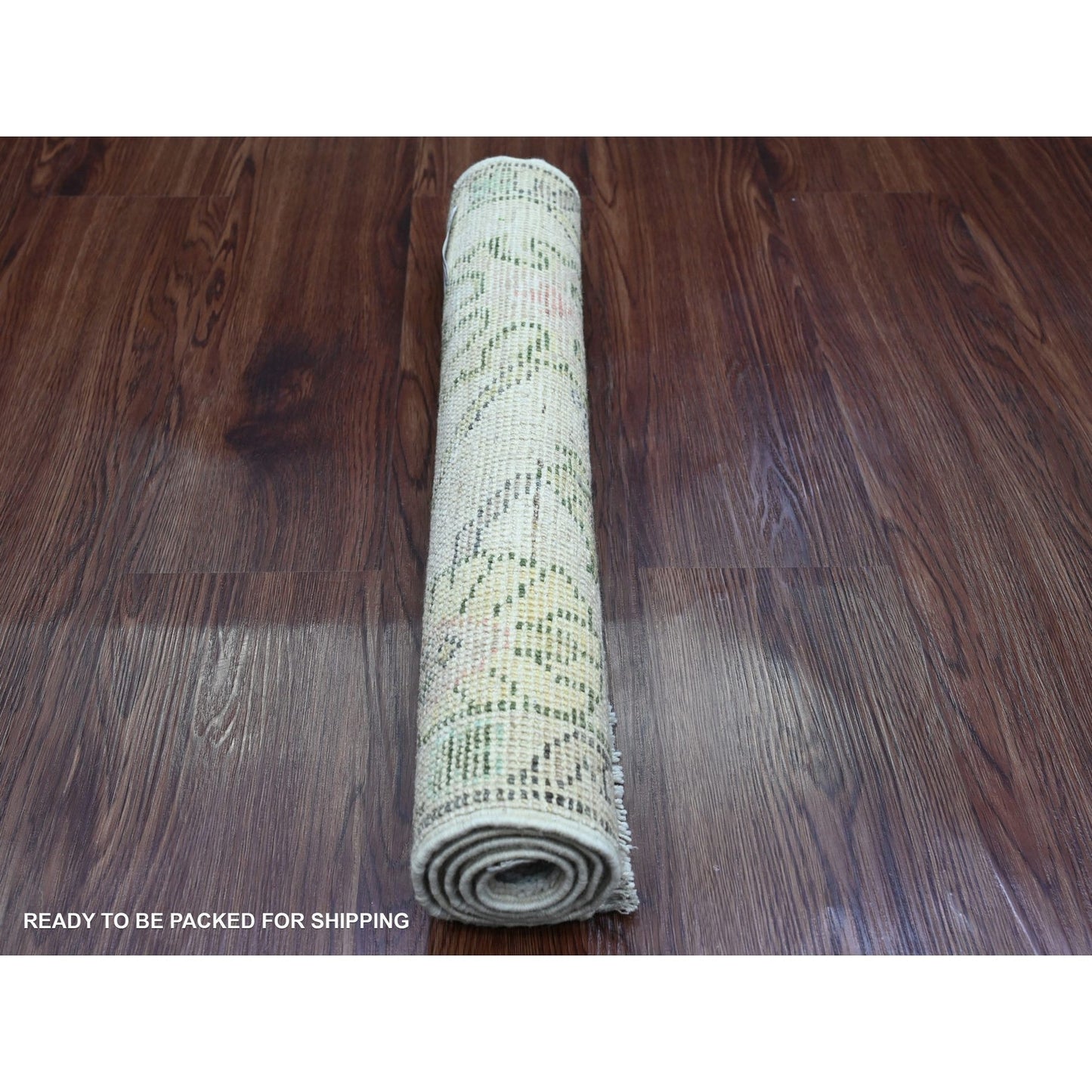 2'X3' Oyster White Afghan Angora Oushak Hand Knotted 100% Wool Mat Rug