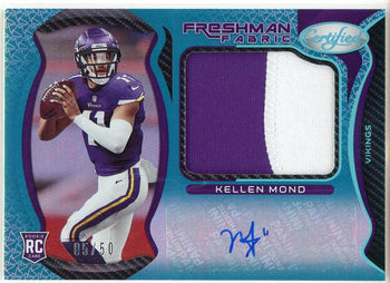 Kellen Mond Autographed 2021 Panini Certified Freshman Fabric Rookie Card #221