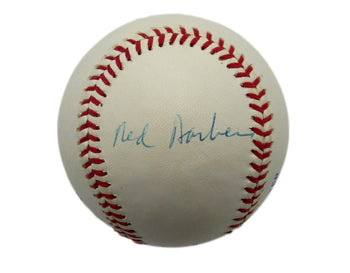 Red Barber Hof Autographed Rawlings Oal Baseball