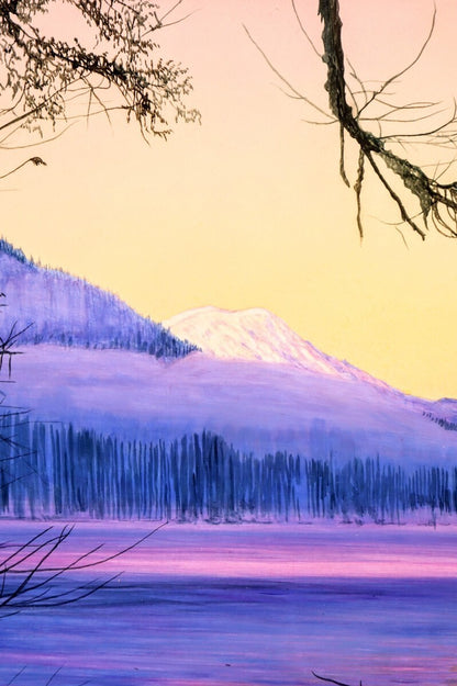 "Glacier Park Dusk" By David Maes Gallegos Signed Original Acrylic Painting