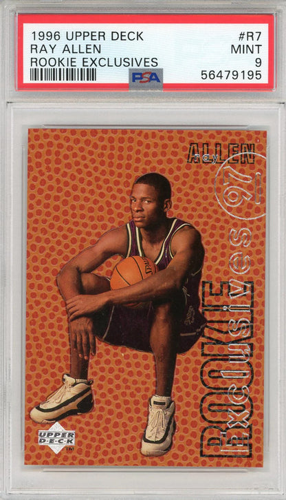Ray Allen 1996 Upper Deck Rookie Exclusives Card #R7 (Psa)