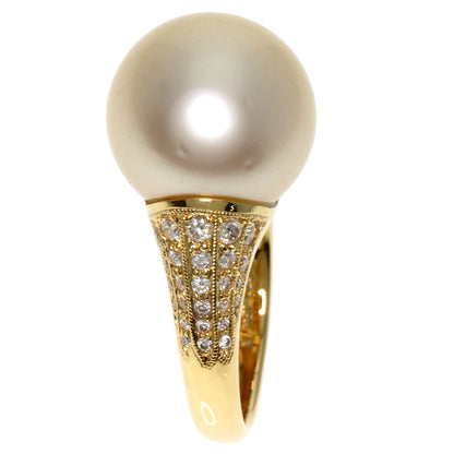 Ponte Vecchio Ring Pearl Pearl Diamond K18 Yellow