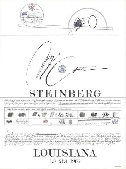 Saul Steinberg Louisiana " Offset Lithograph Modernism Black & W