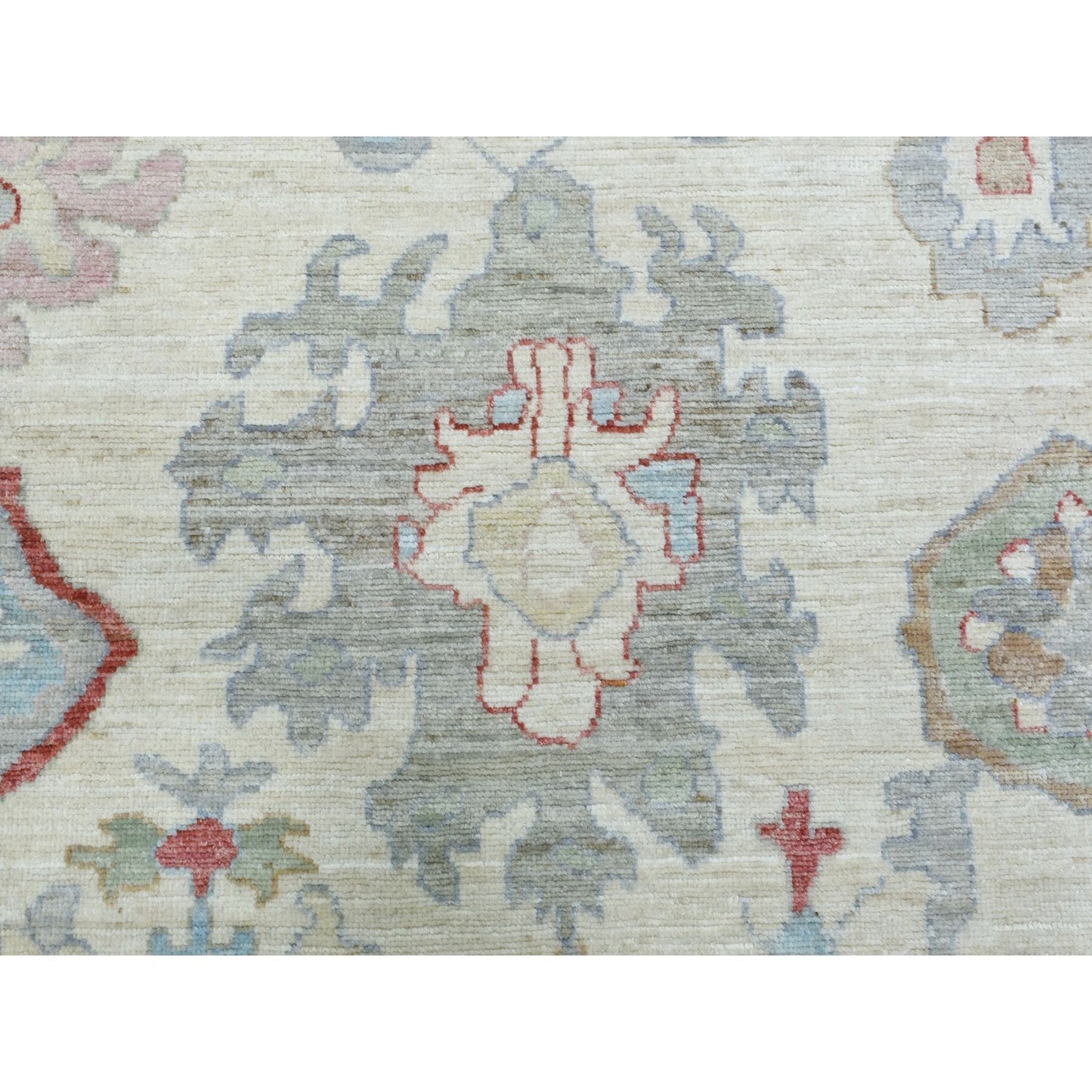 8'2"X10' Ivory Hand Knotted Afghan Angora Oushak Pure Wool Rug
