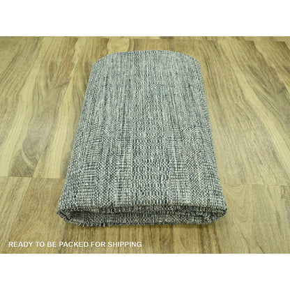 8'10"X11'10" Blue Hand Knotted Oriental Rug Oxidized Grass Design Wool