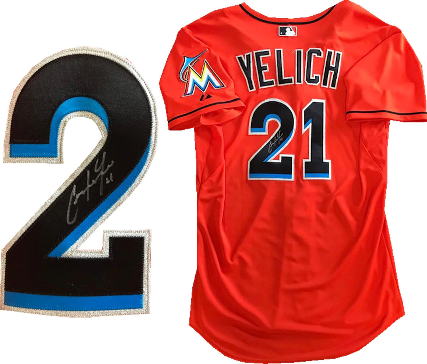 Christian Yelich Autographed Game Used Miami Marlins Jersey (Mlb)
