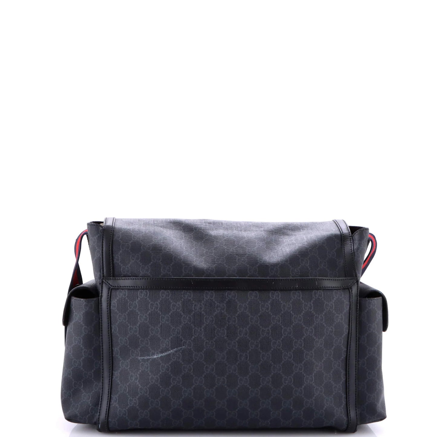 Gucci Web Strap Diaper Bag Gg Coated Canvas Small