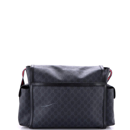 Gucci Web Strap Diaper Bag Gg Coated Canvas Small