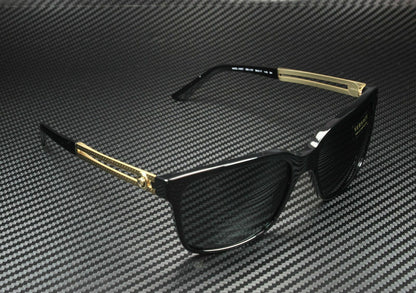 Versace Ve4307 Gb1 87 Black Grey Lens Men'S Square Sunglasses 58Mm