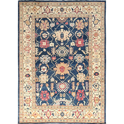 10'1"X14'1" Yale Blue Afghan Oushak Hand Knotted Wool Supple Collection Rug