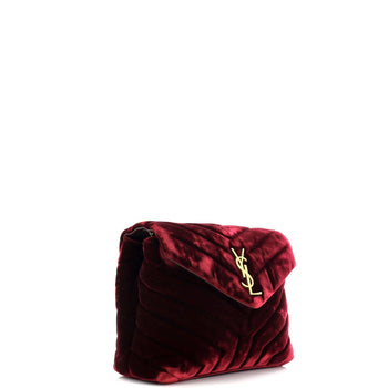 Saint Laurent Loulou Shoulder Bag Matelasse Chevron Velvet Small