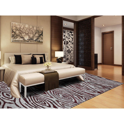 8'10"X11'9" Red Thick Man Made Silk Modern Design Hand Knotted Rug