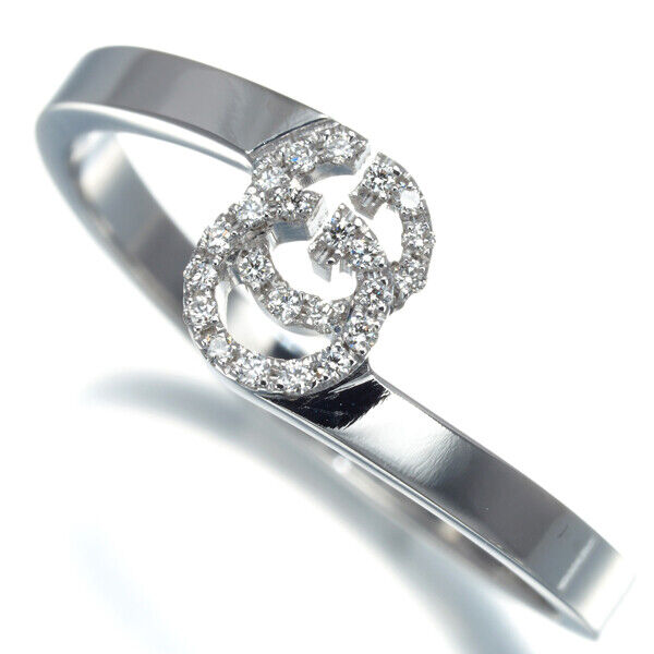 Gucci Ring Diamond Gg Running Us6.5-6.75 18K 750 White Gold