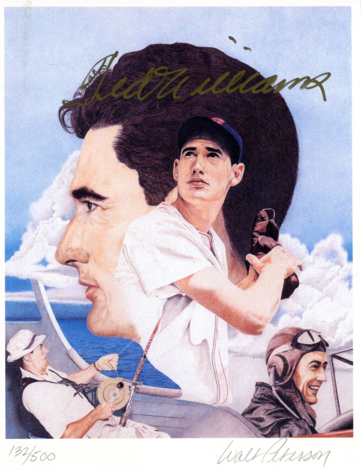 Ted Willimas Autographed 4 1/ 2 x 6 Color Artwork (JSA)