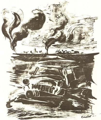 Artist Unknown Requiem For General Moteurr " Lithograph Contemp
