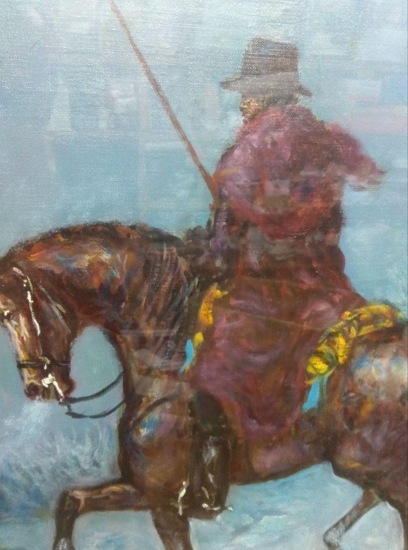 Giovanni Francesco Gonzaga Original Oil Painting "Buttero" Horse & Rider Signed