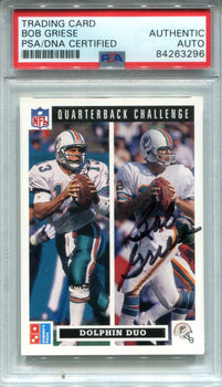 Bob Griese Autographed 1991 Upper Deck Dominos Card (Psa)