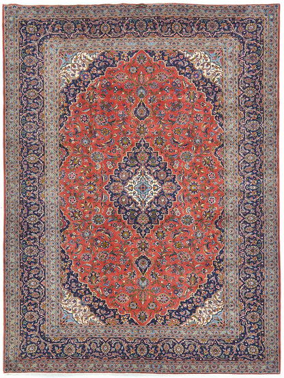 Semi-Antique Handmade Oriental Rug 10x13 Classic Medallion Carpet