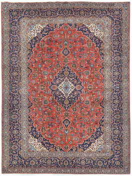 Semi-Antique Handmade Oriental Rug 10x13 Classic Medallion Carpet