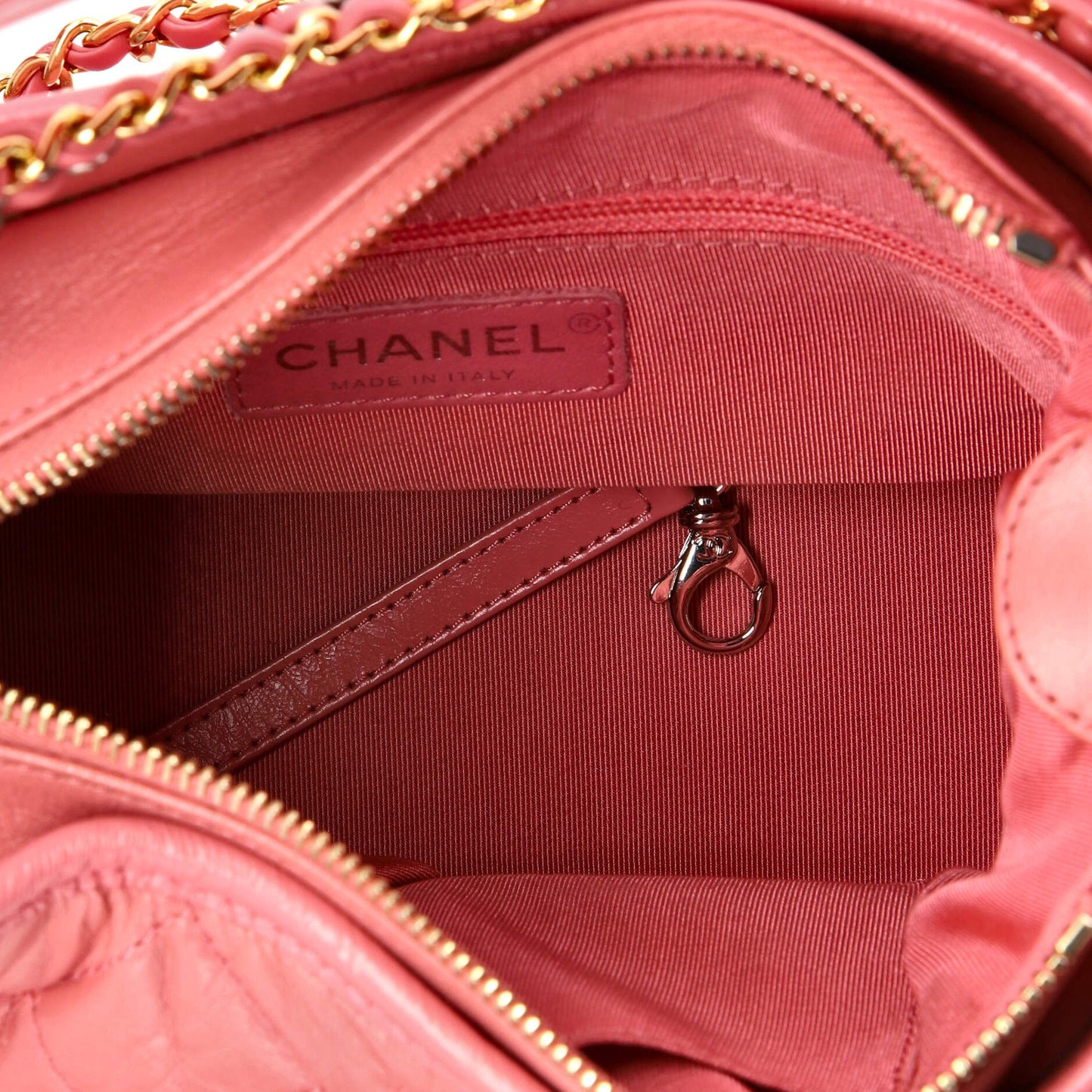 Chanel Gabrielle Hobo With Logo Handle Quilted Aged Calfskin Small