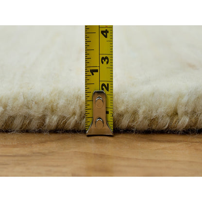 2'6"X10' Ballet White Lori Buft Plain Design Wool Hand Knotted Runner Rug