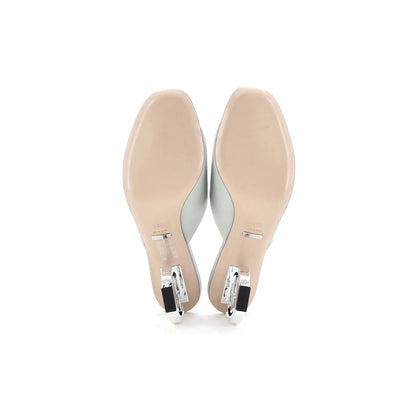 Gucci Women'S Interlocking G Heels Slide Sandals Leather