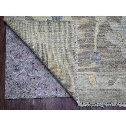 10'X13'8" Medium Gray Hand Knotted Angora Oushak Pure Wool Oriental Rug
