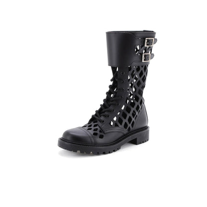 Christian Dior Women'S D-Trap Cut-Out Ankle Boots Leather