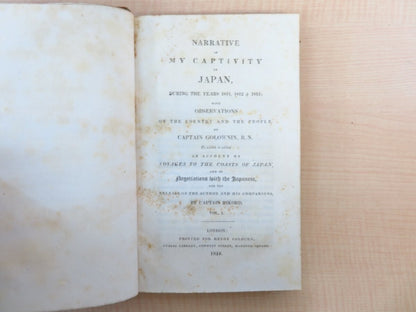 Vasilii Mikhailovich Golovnin "Narrative Of My Captivity In Japan" First Edition