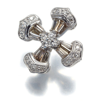 Brown&Clear Diamond 0.40ct Cross Pendant 18K 750